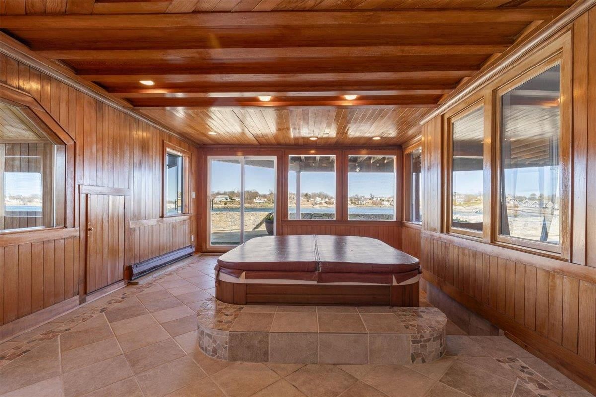 Hot Tub, Interior, Recessed Lighting, Water, Wooden Ceilings, Wooden Walls