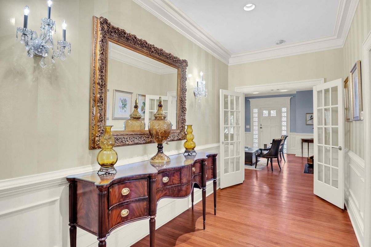 Chandelier, Interior, Recessed Lighting, Wood Texture Flooring