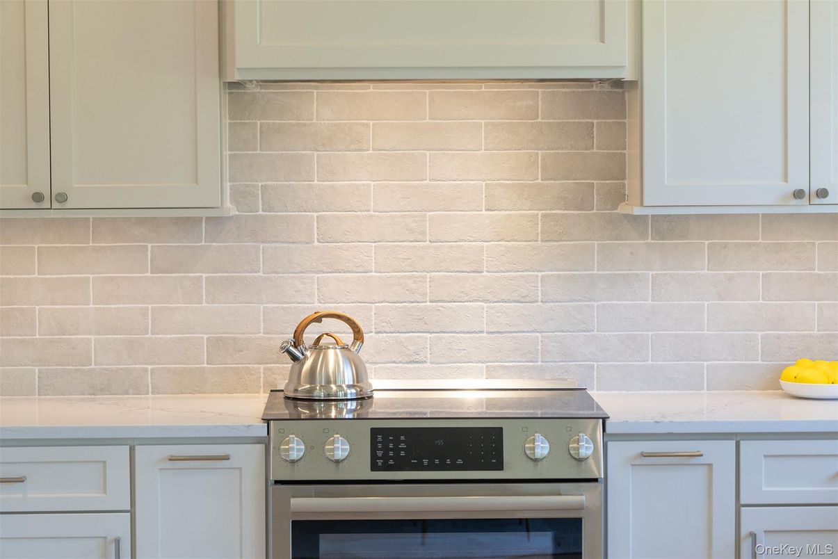 Interior, Kitchen, Stainless Steel Appliances, Stone Walls