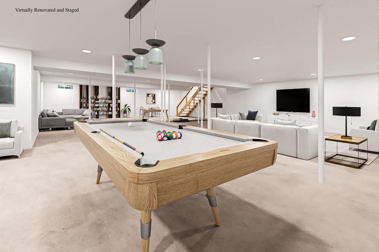 Billiard Table, Game Room, Interior, Living room, Pendant Lights, Recessed Lighting