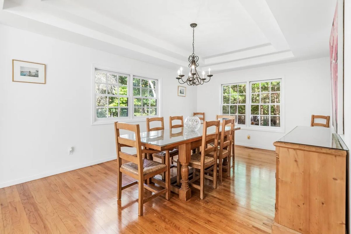 Chandelier, Dining room, Interior, Wood Texture Flooring