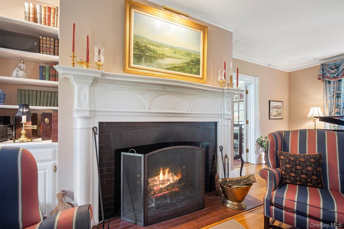 Fireplace, Interior, Wood Texture Flooring