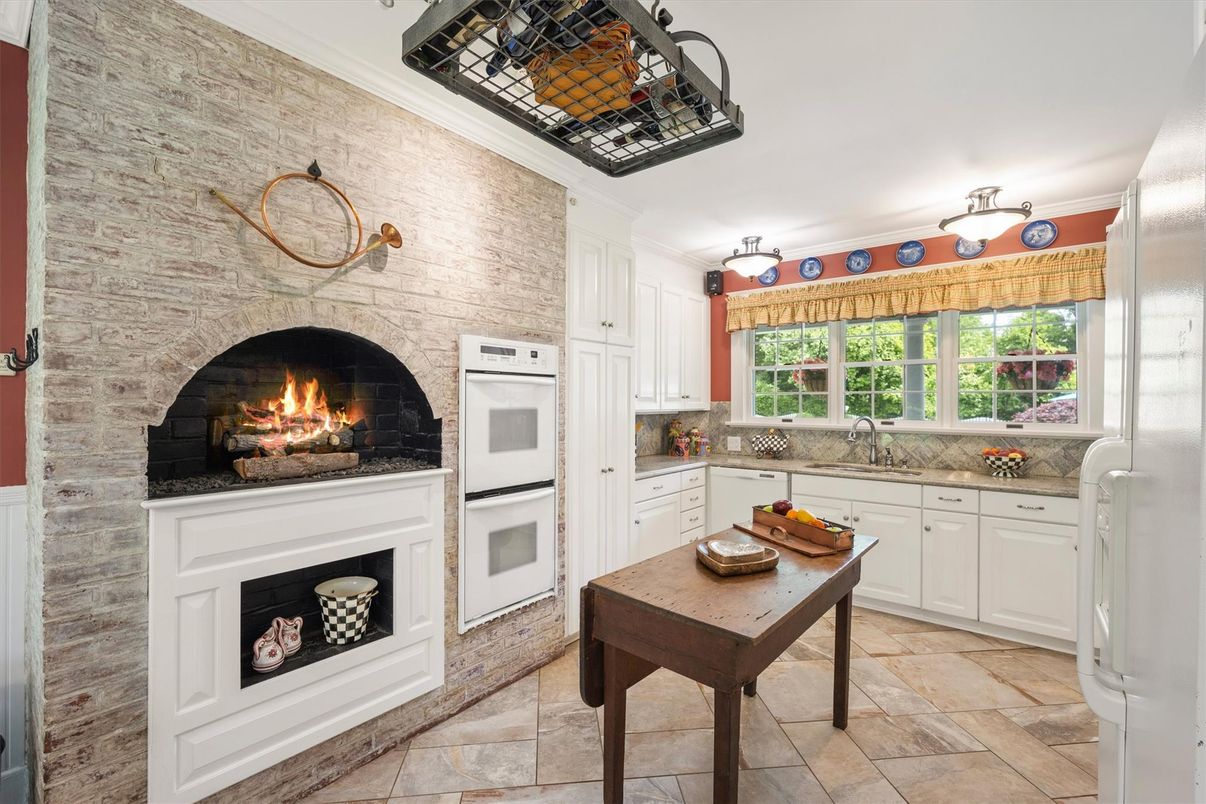 Fireplace, Interior, Kitchen, Stone Walls