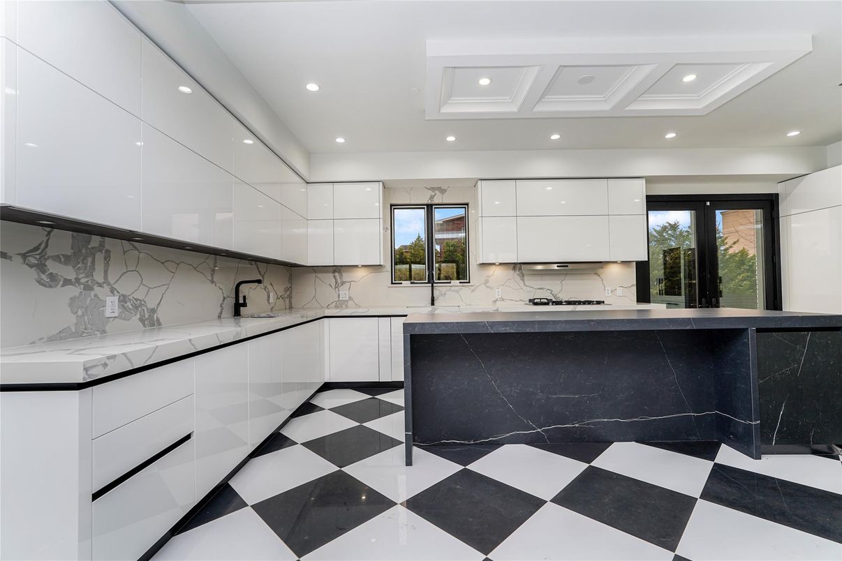 Interior, Kitchen, Marble Walls, Recessed Lighting