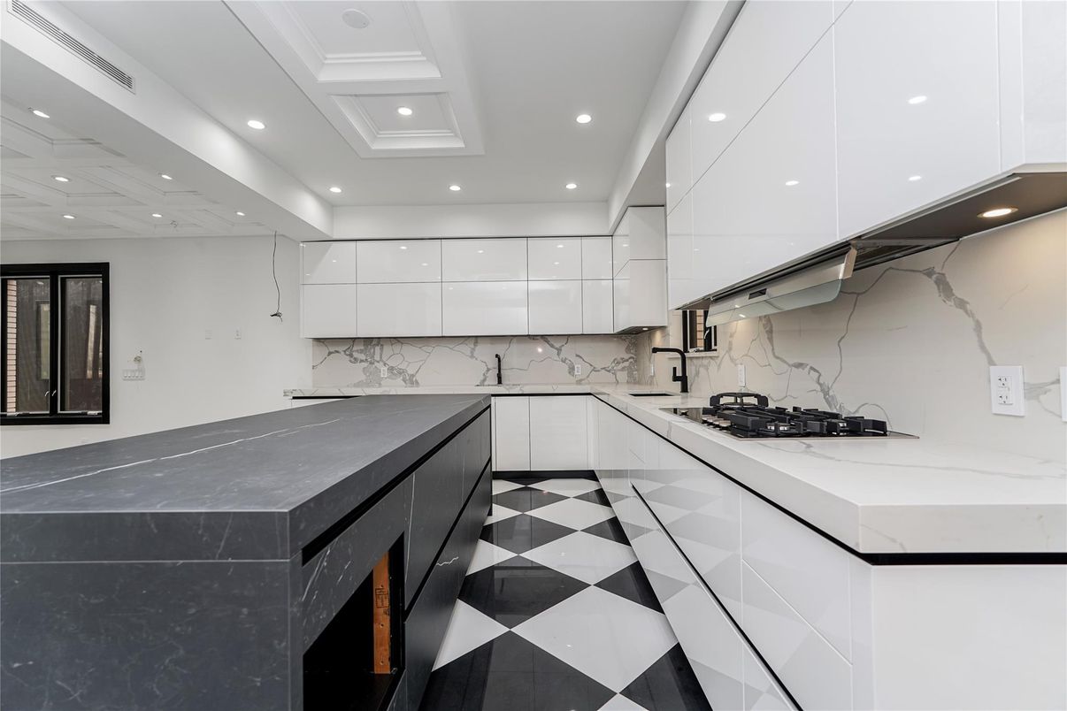 Interior, Kitchen, Marble Walls, Recessed Lighting