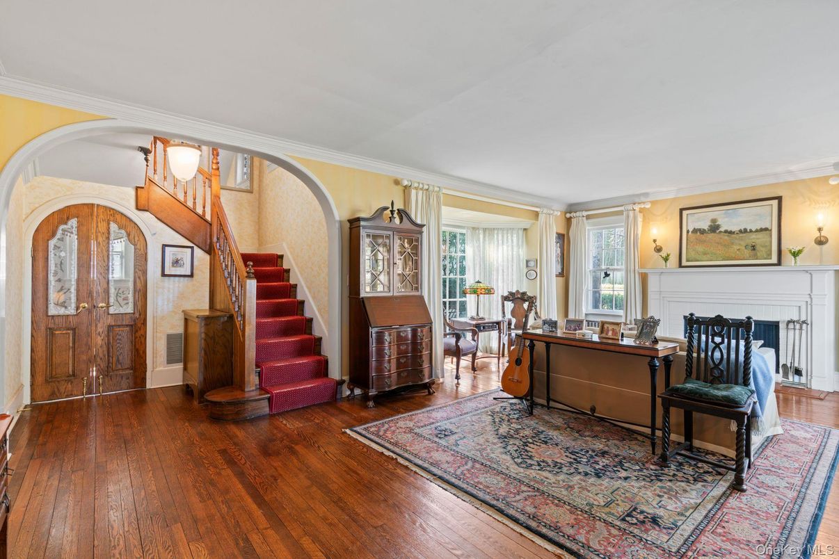 Fireplace, Home Office, Interior, Wood Texture Flooring