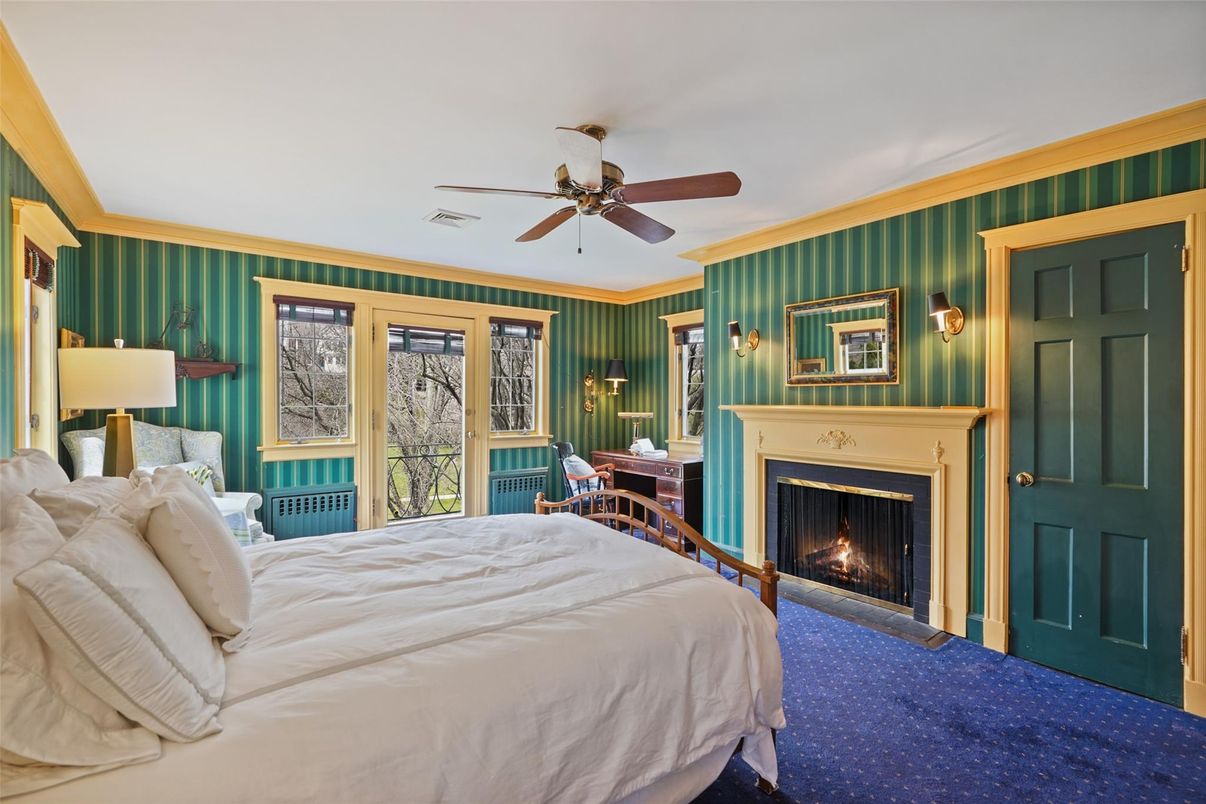 Bedroom, Fireplace, Interior