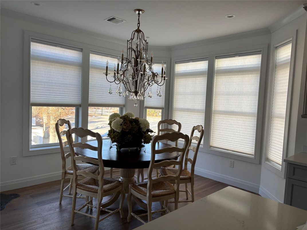 Chandelier, Dining room, Interior, Wood Texture Flooring
