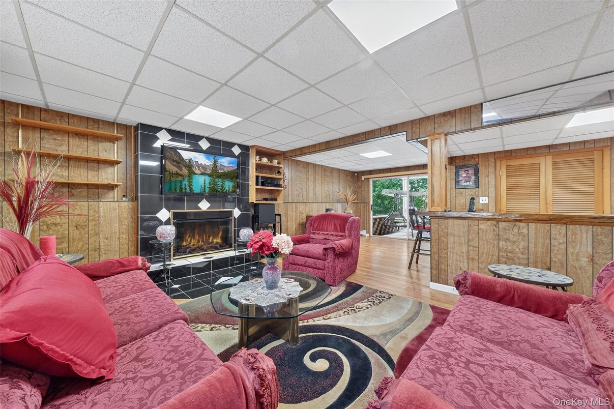 Fireplace, Interior, Living room, Wood Texture Flooring, Wooden Walls