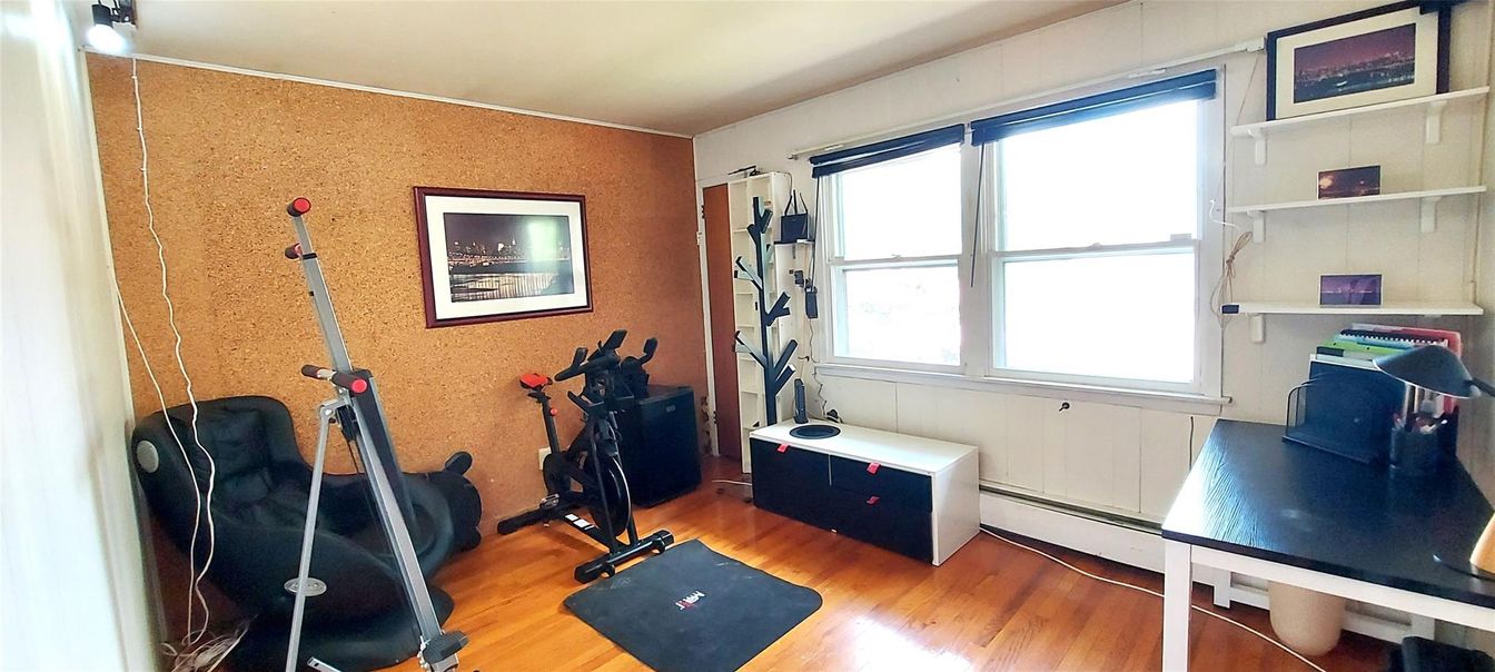 Fitness Equipment, Home Office, Interior, Wood Texture Flooring