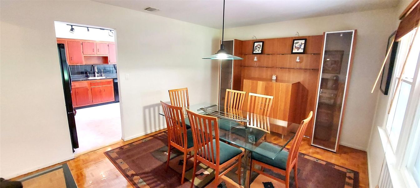 Dining room, Interior, Kitchen, Pendant Lights, Wood Texture Flooring