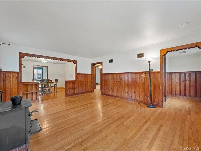 Dining room, Interior, Wood Texture Flooring, Wooden Walls