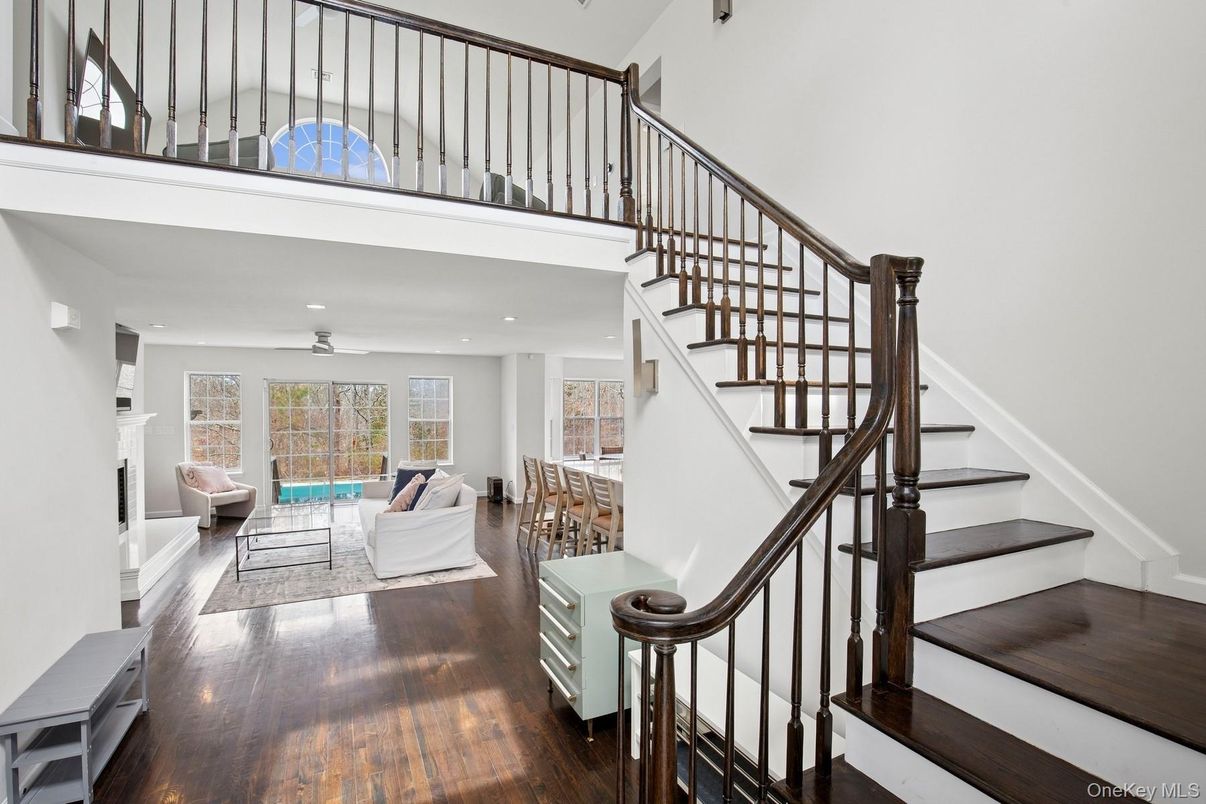 Fireplace, Interior, Recessed Lighting, Wood Texture Flooring