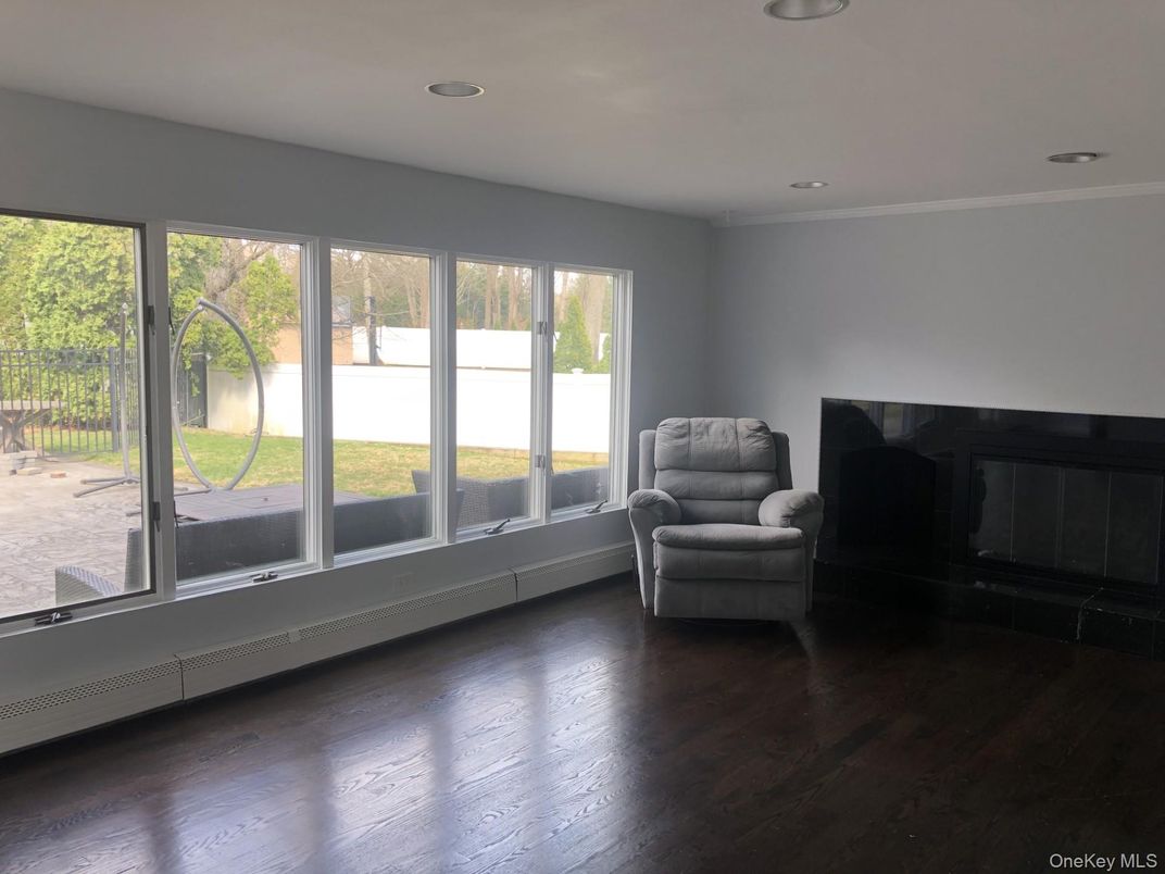 Fireplace, Interior, Recessed Lighting, Wood Texture Flooring