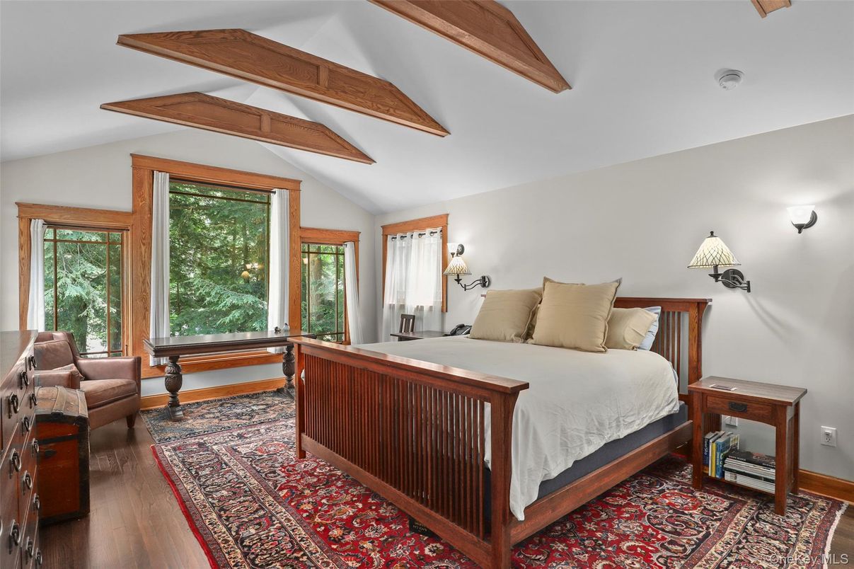 Bedroom, Interior, Wooden Beams, Wood Texture Flooring