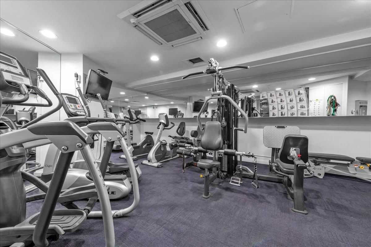 Fitness Equipment, Gym, Interior, Recessed Lighting