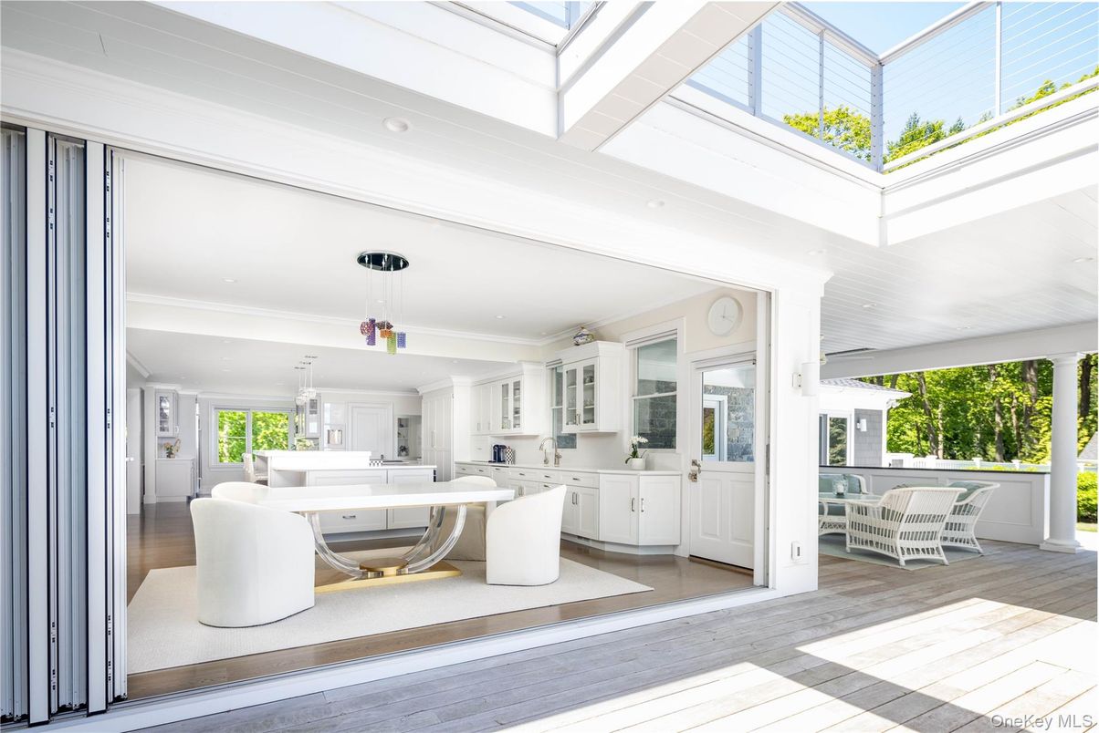 Dining room, Interior, Pendant Lights, Recessed Lighting, Wood Texture Flooring