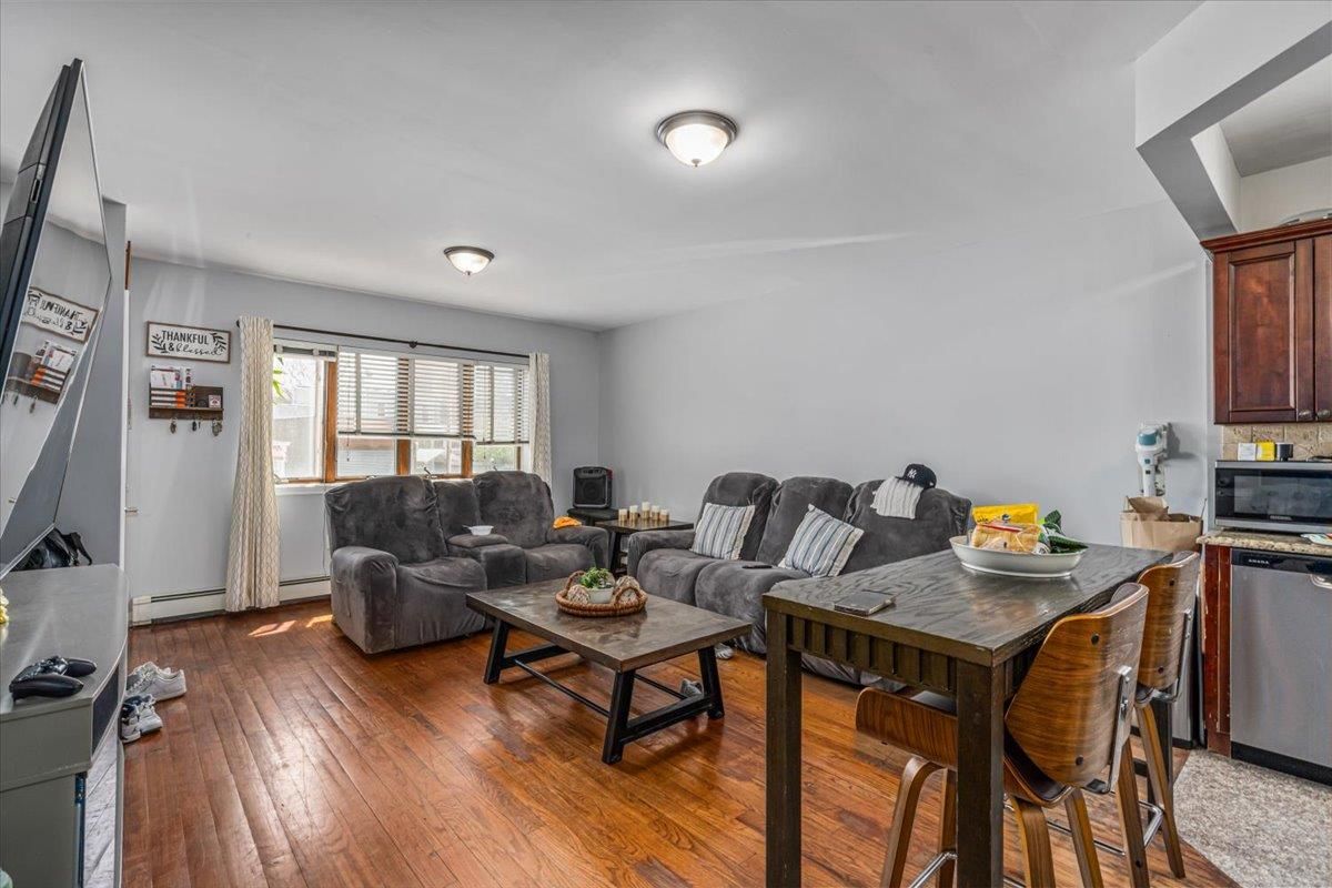 Dining room, Interior, Kitchen, Living room, Wood Texture Flooring