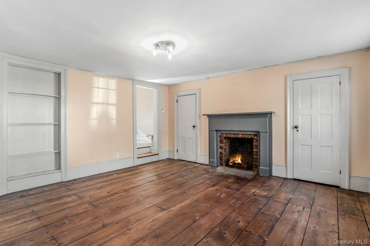 Empty room, Fireplace, Interior, Wood Texture Flooring