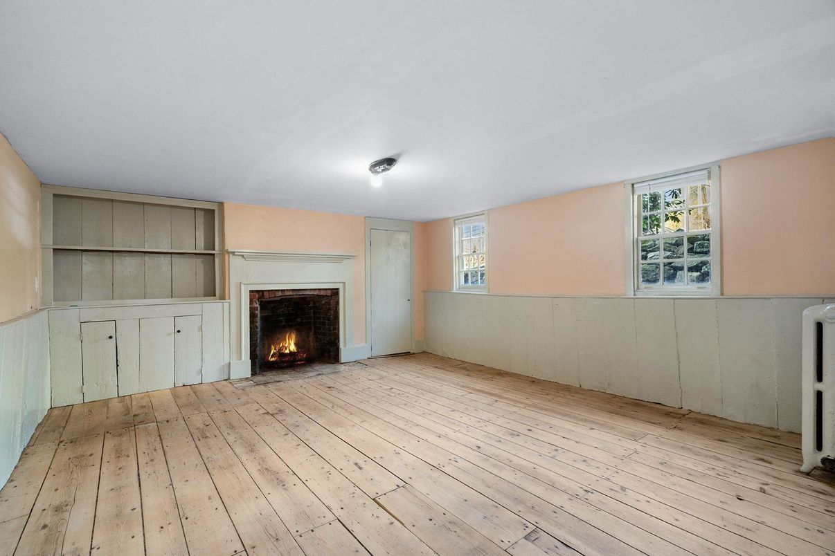 Empty room, Fireplace, Interior, Wood Texture Flooring
