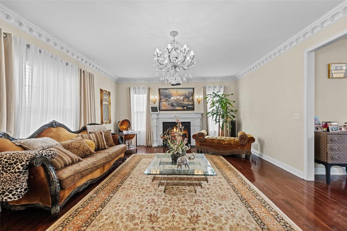 Chandelier, Fireplace, Interior, Living room, Wood Texture Flooring