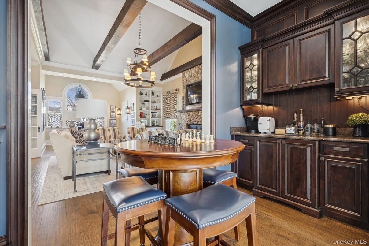 Chandelier, Dining room, Interior, Pendant Lights, Wood Texture Flooring