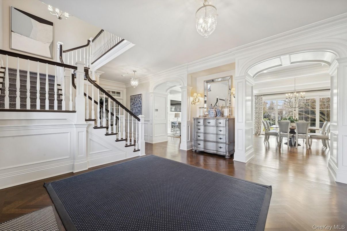 Chandelier, Dining room, Interior, Pendant Lights, Wood Texture Flooring