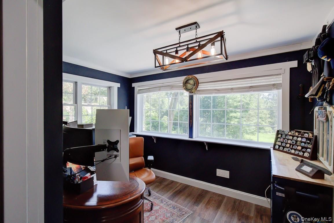 Home Office, Interior, Pendant Lights, Wood Texture Flooring