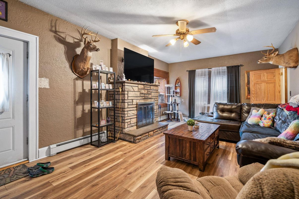 Fireplace, Interior, Living room, Wood Texture Flooring