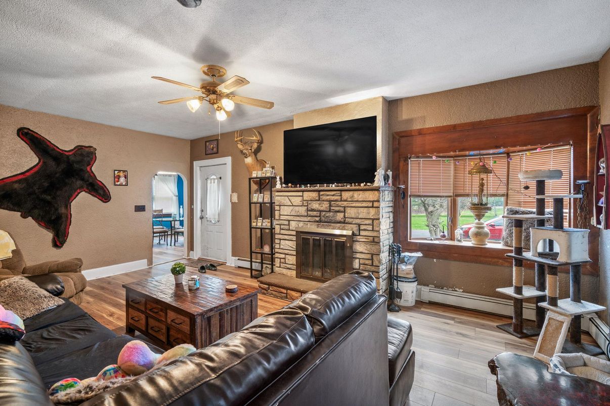 Fireplace, Interior, Living room, Wood Texture Flooring