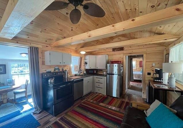 Interior, Kitchen, Wooden Beams, Wooden Ceilings, Wooden Walls