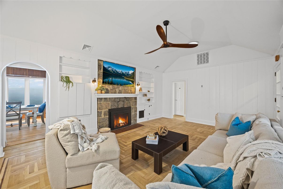 Fireplace, Interior, Living room, Water, Wood Texture Flooring