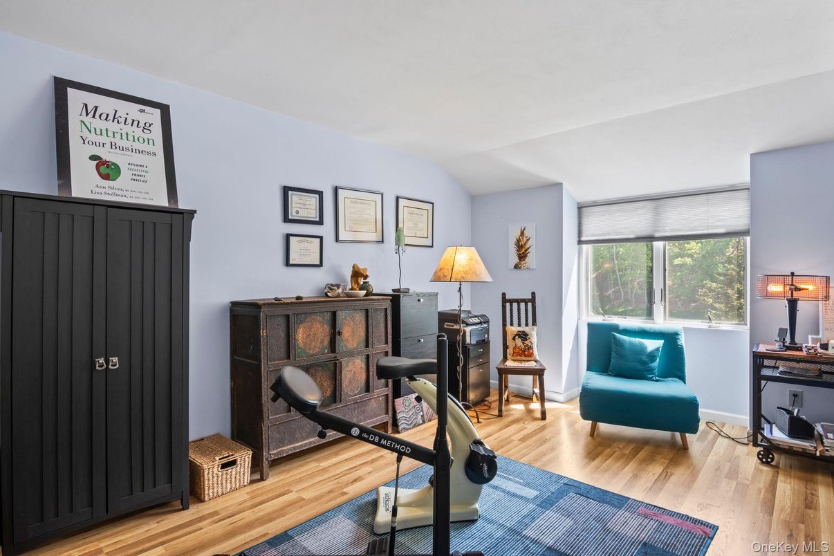 Fitness Equipment, Home Office, Interior, Wood Texture Flooring