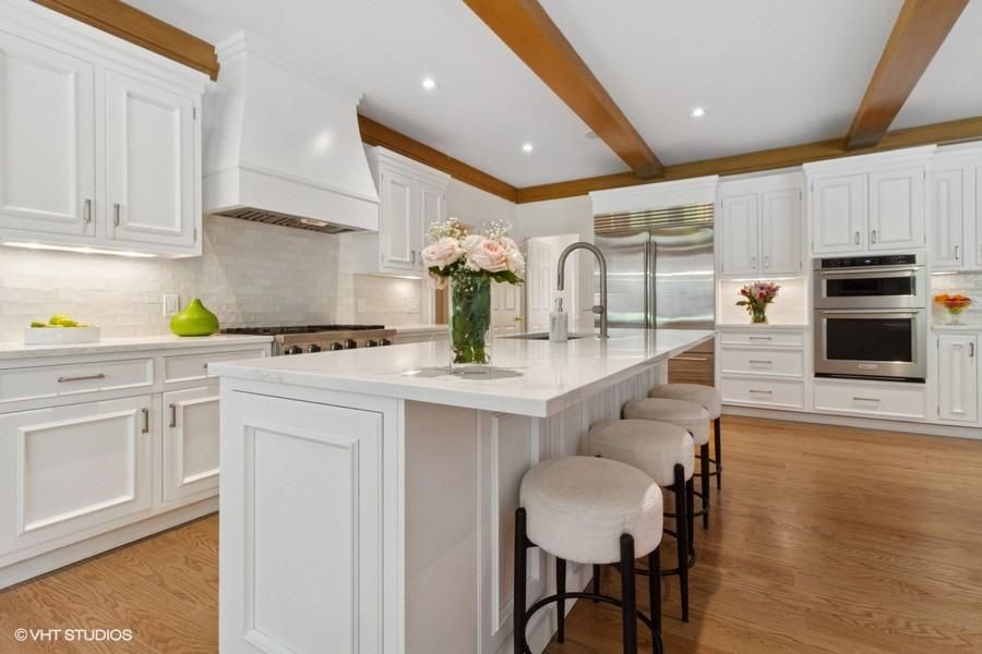 Interior, Kitchen, Recessed Lighting, Stainless Steel Appliances, Wooden Beams, Wood Texture Flooring