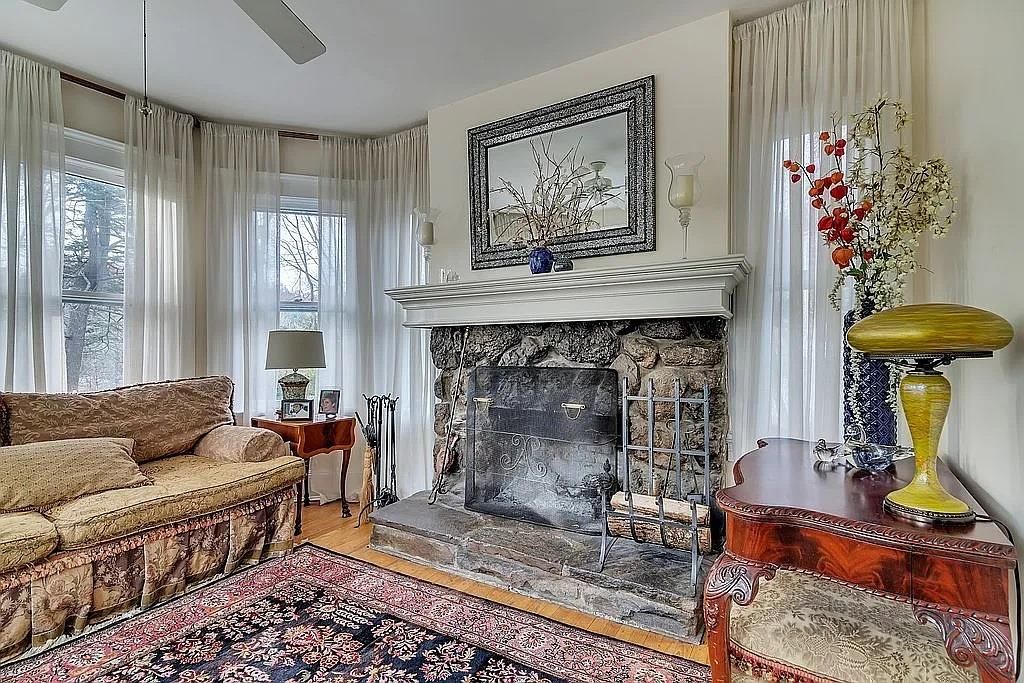 Fireplace, Interior, Wood Texture Flooring