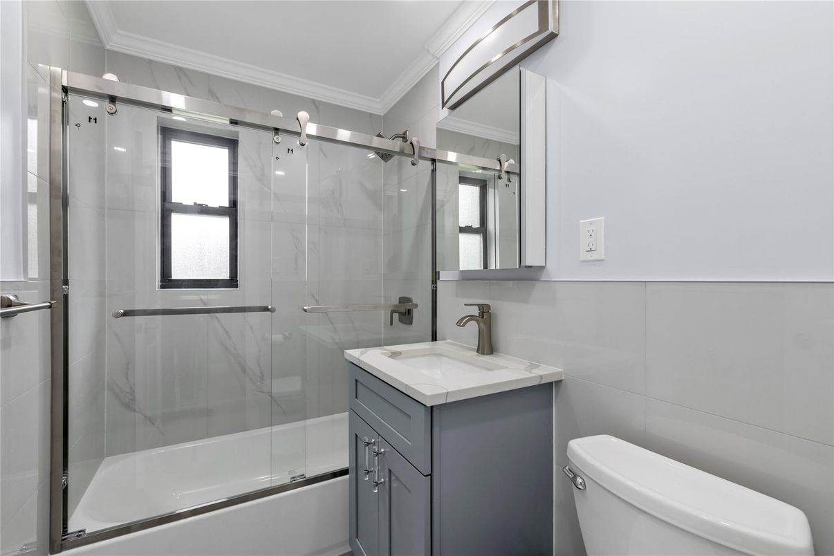 Bathroom, Glass Shower, Interior, Marble Walls