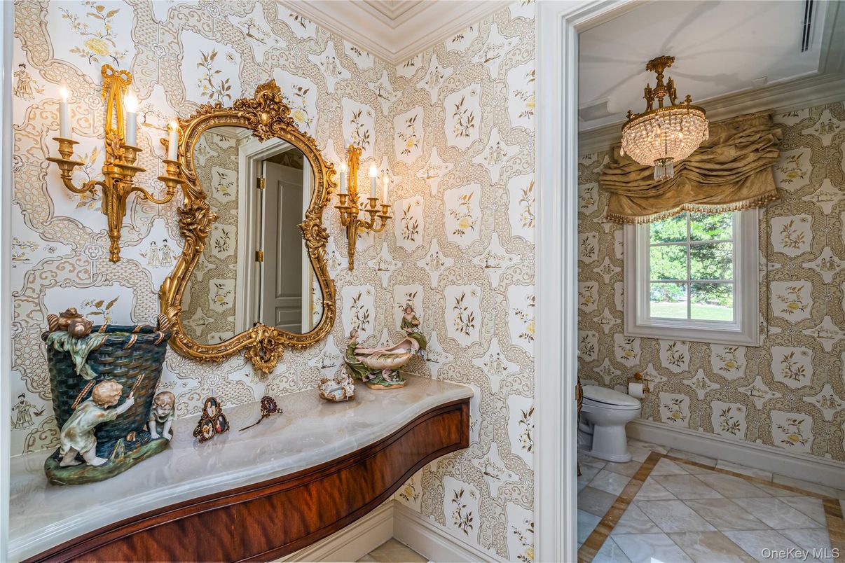Bathroom, Chandelier, Interior