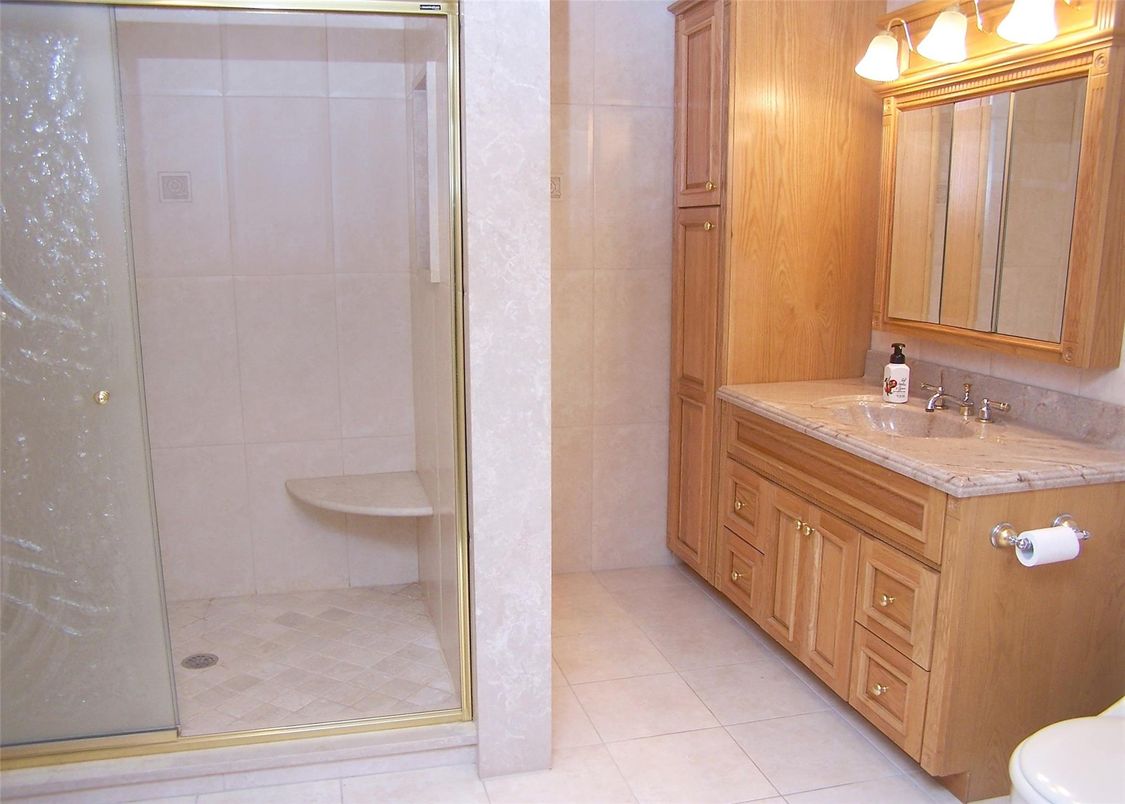 Bathroom, Dual Sink Vanities, Glass Shower, Interior