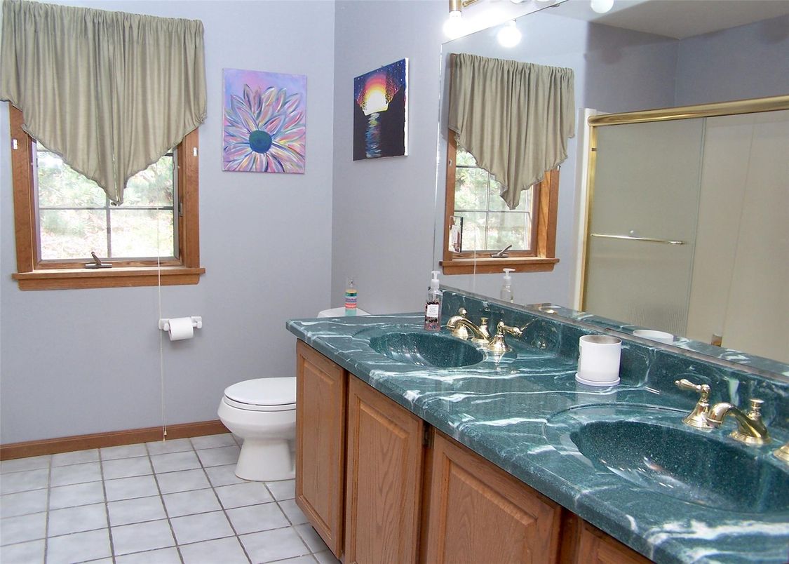 Bathroom, Glass Shower, Interior, Tile Countertops