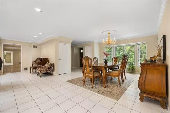 Chandelier, Dining room, Interior, Recessed Lighting