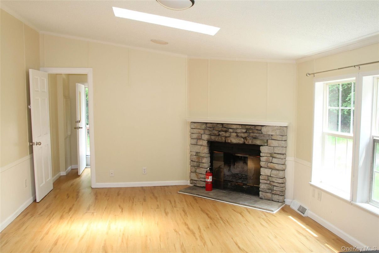 Fireplace, Interior, Recessed Lighting, Wood Texture Flooring