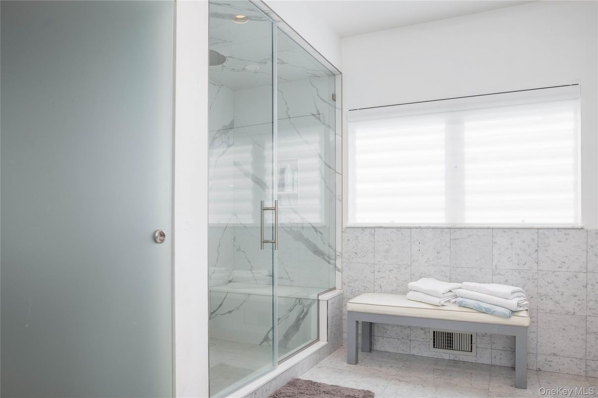 Bathroom, Glass Shower, Interior, Marble Walls