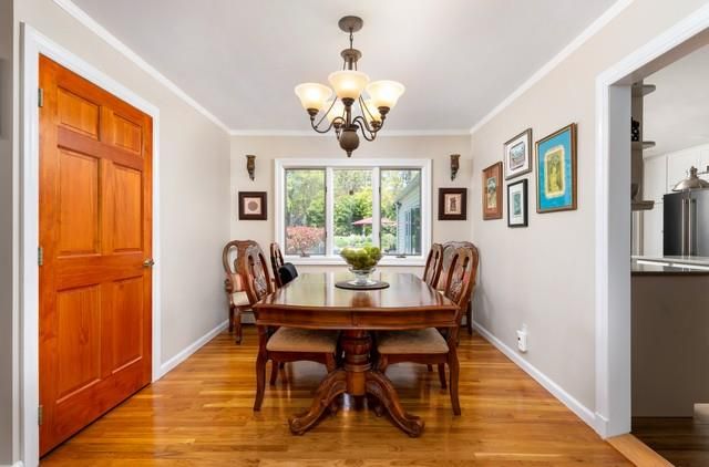 Chandelier, Dining room, Interior, Wood Texture Flooring