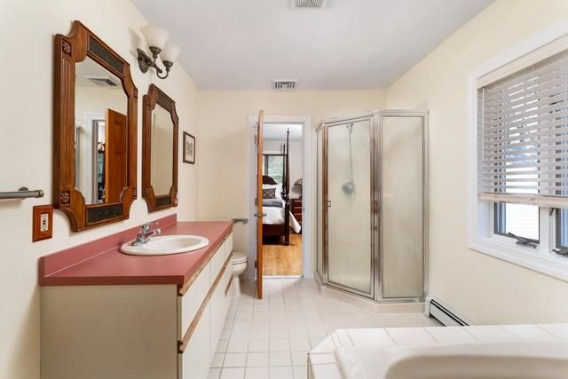 Bathroom, Dual Sink Vanities, Glass Shower, Interior