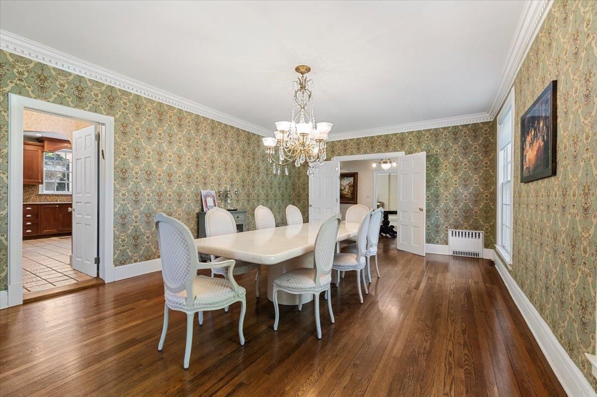 Chandelier, Dining room, Interior, Wood Texture Flooring