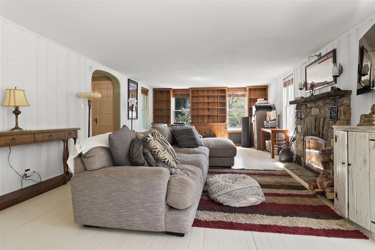 Fireplace, Interior, Living room, Wooden Walls