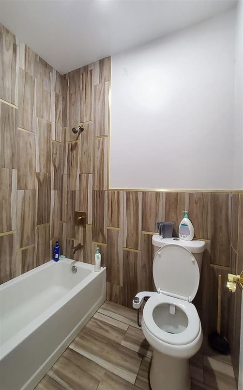 Bathroom, Interior, Wood Texture Flooring, Wooden Walls