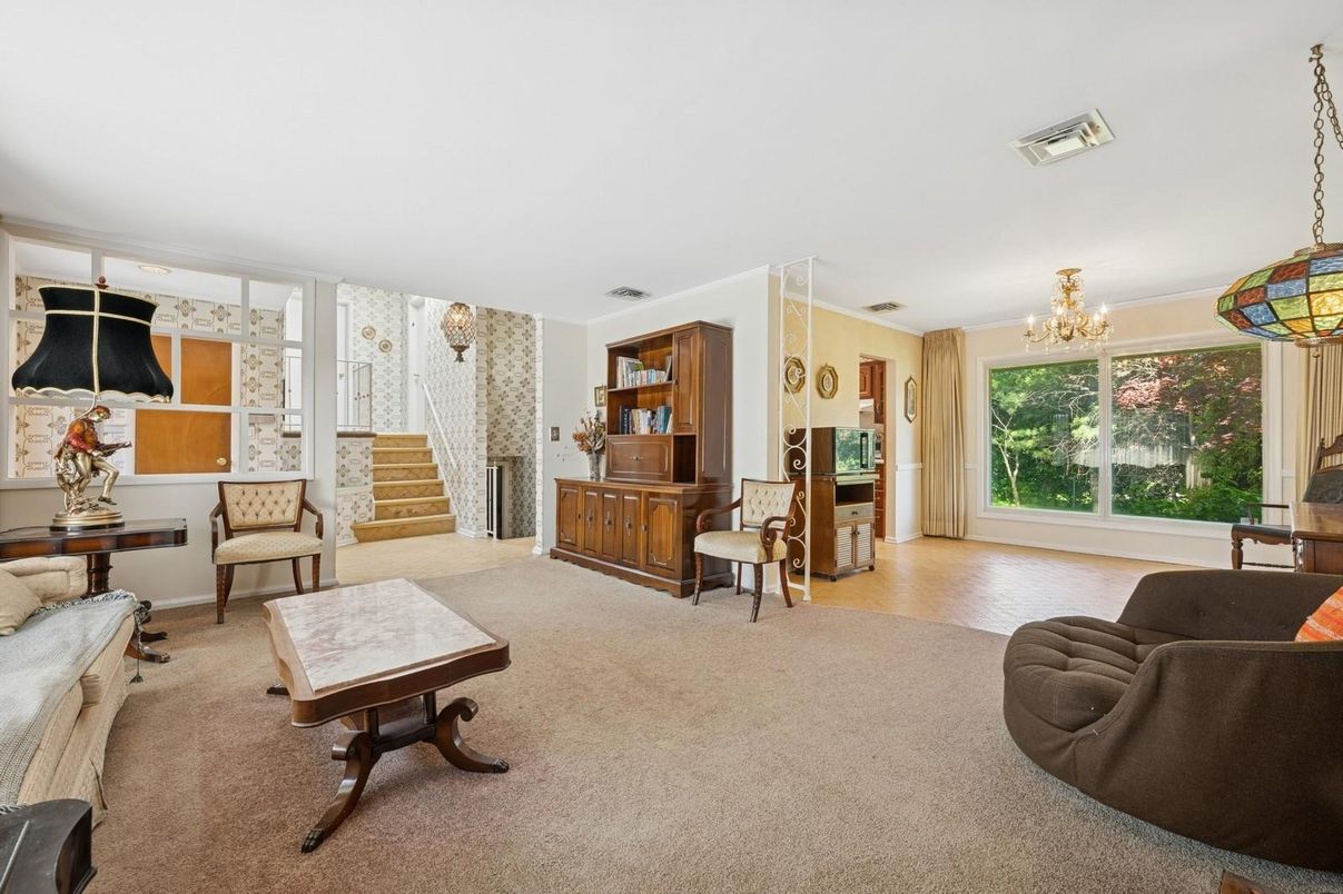 Chandelier, Home Office, Interior, Wood Texture Flooring