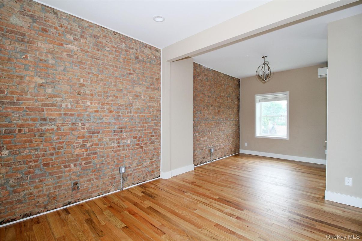 Empty room, Interior, Stone Walls, Wood Texture Flooring