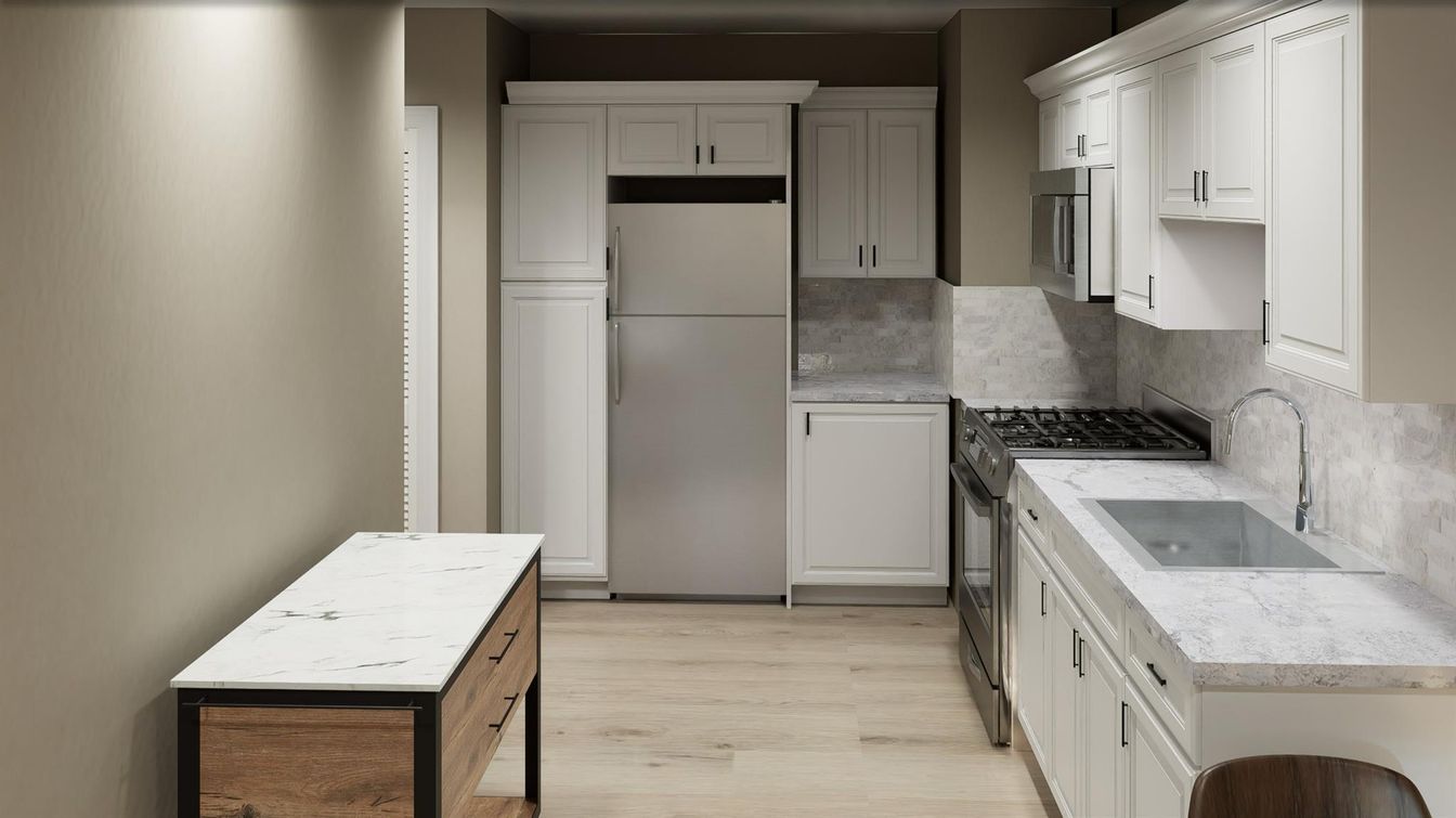 Interior, Kitchen, Wood Texture Flooring